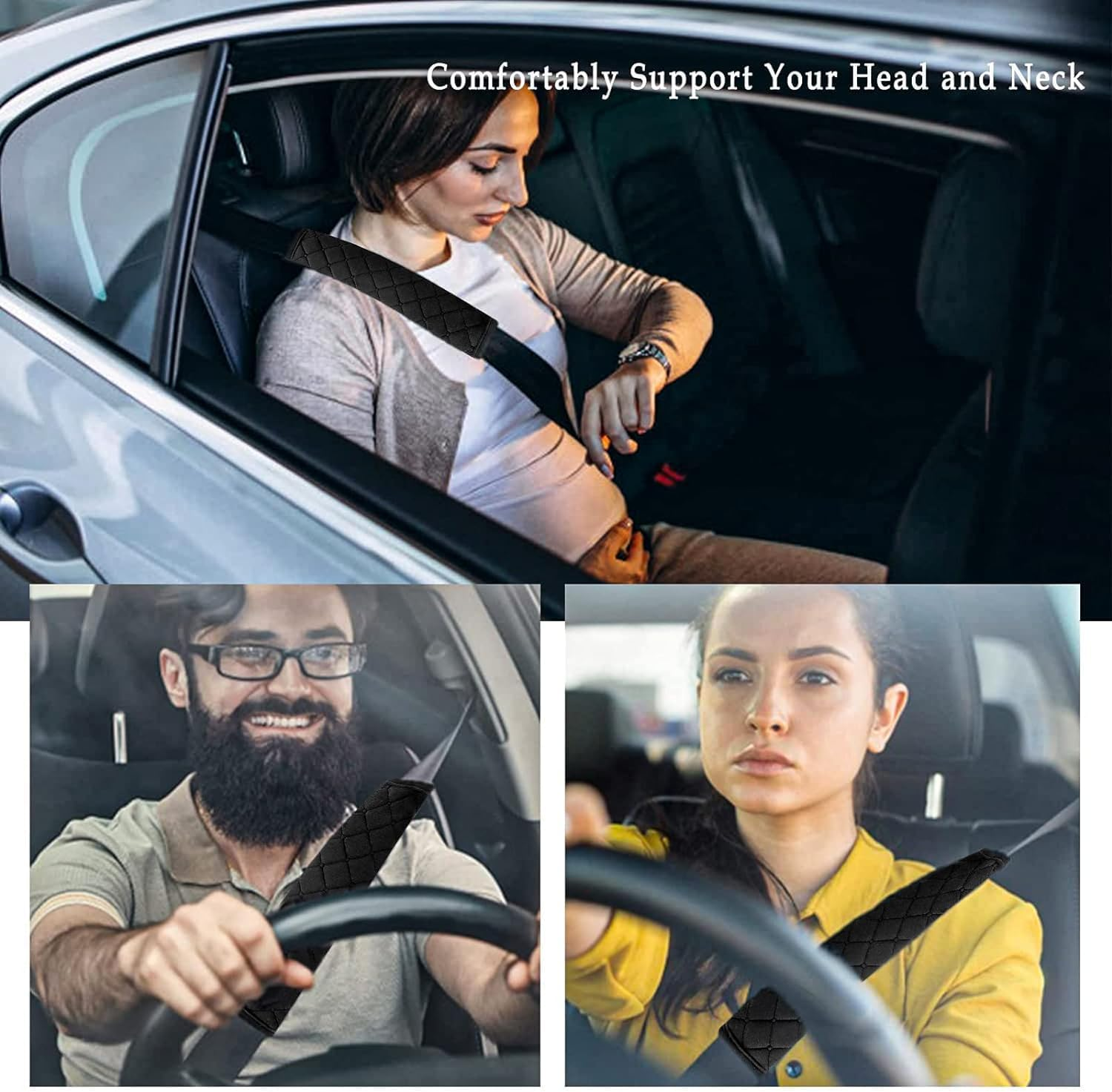 4Pcs Seat Belt Cover Pad Seatbelt Car Strap Covers Seat Universal Cover Soft Shoulder Pad for Helping Protect Your Shoulder from the Rubbing to Release Stress to Neck and Shoulder for Kids & Adults image number 4