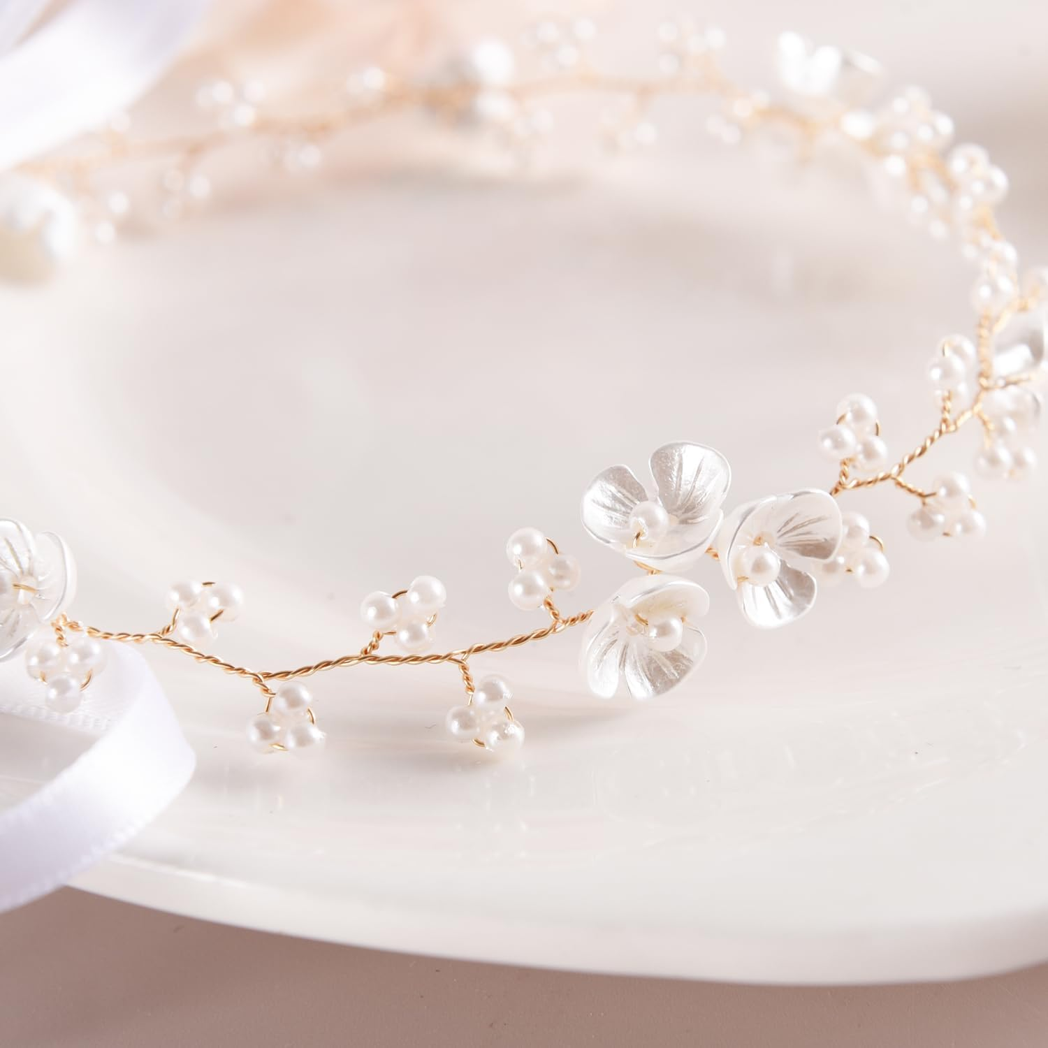 Ezranova Pack of 2 Flower Wreath Hair Children, Flower Hair Accessories Girls, Wedding Flowers Hair Wreath, Headband Girls for Wedding, Birthday, Party image number 4