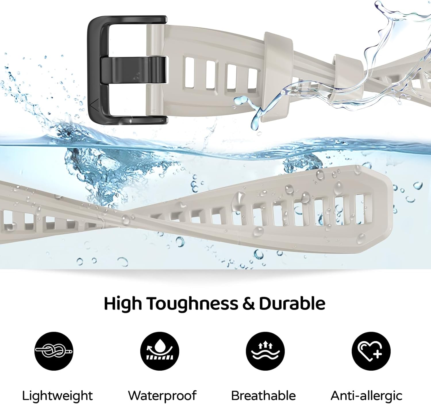 Strap for Garmin Instinct 3 50 Mm/Instinct 2X, 26 Mm Silicone Replacement Strap