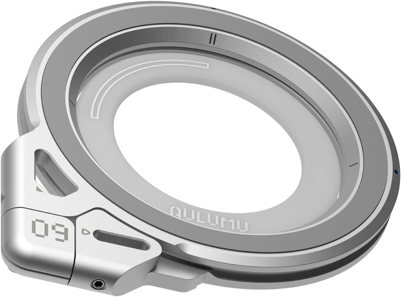 Aulumu G09 Magnetic Ring Grip | Omnidirectional Rotation | Magsafe Compatible | Aluminium Alloy Construction | Stable Dual-Sided Magnetic Attachment | Includes Handle Ring Phone Stand- Silver