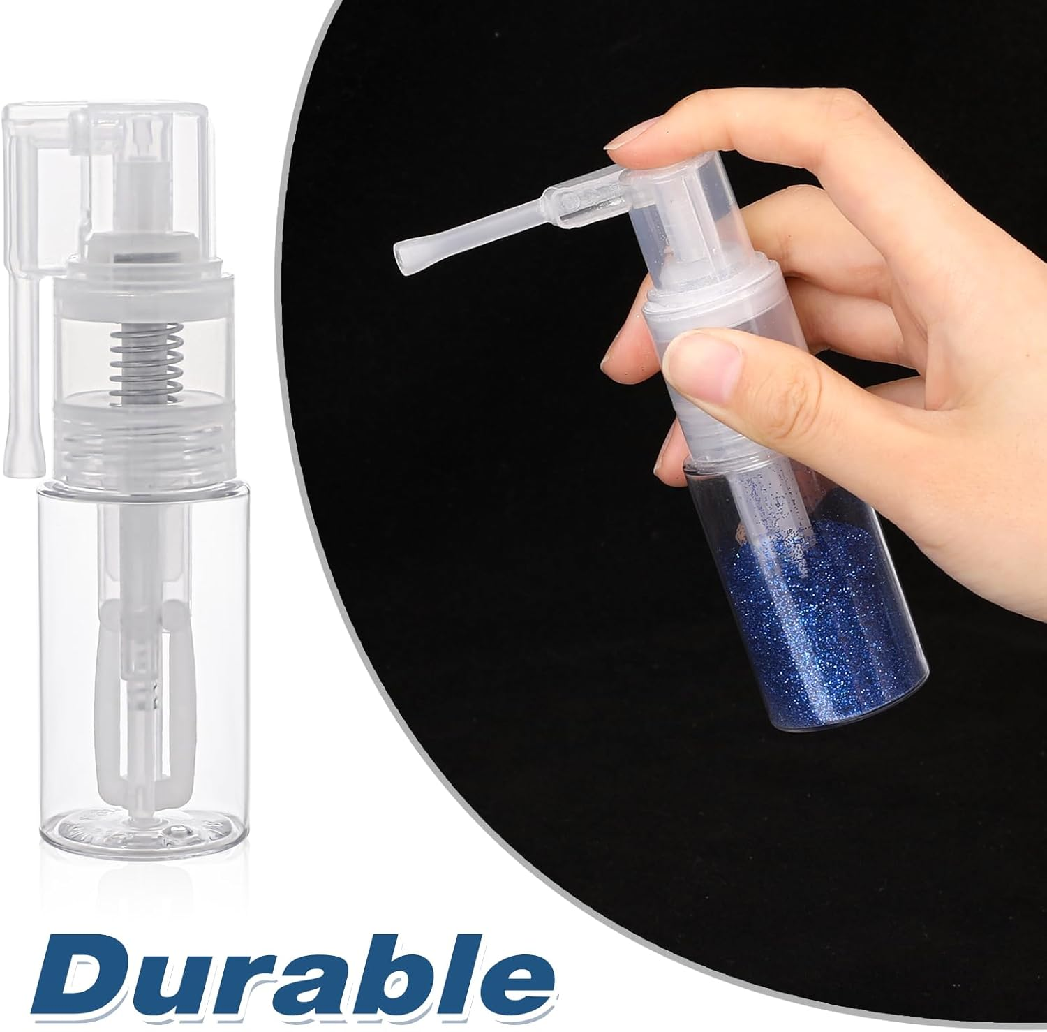 KALIONE 2 Pcs Glitter Duster Sprayer Transparent Craft Glitter Spray Bottle Empty Multi-Purpose Empty Plastic Spray Bottle Portable 35Ml Bottles for Craft Scrapbooking Cardmaking(14Ml + 35Ml) image number 4