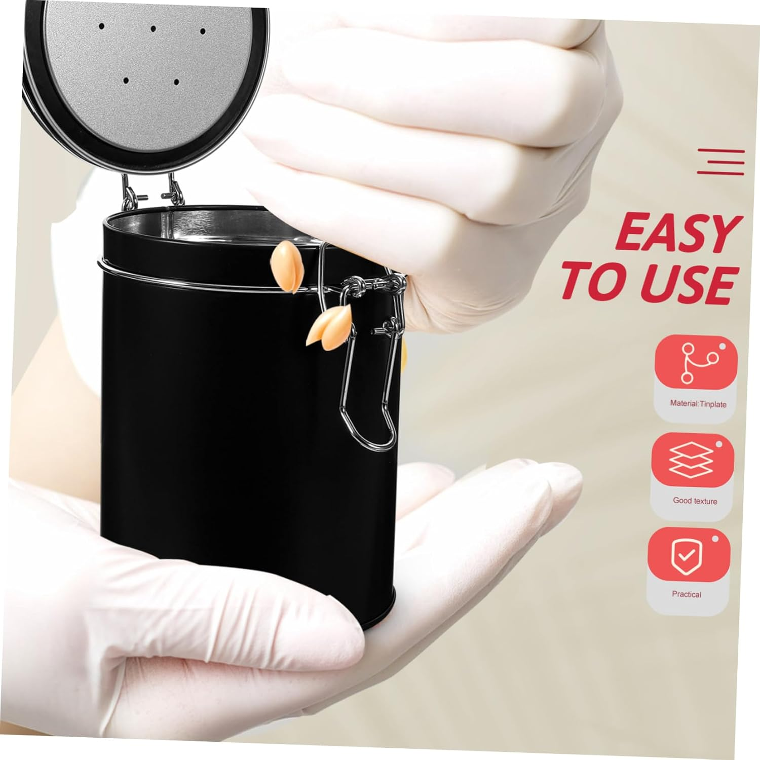 UTHCLO Sealed Tinplate Storage Canister Jar for Coffee Beans Tea Leaves Snacks Easy to Clean Wide Mouth Design for Kitchen Home Bakery Use image number 5