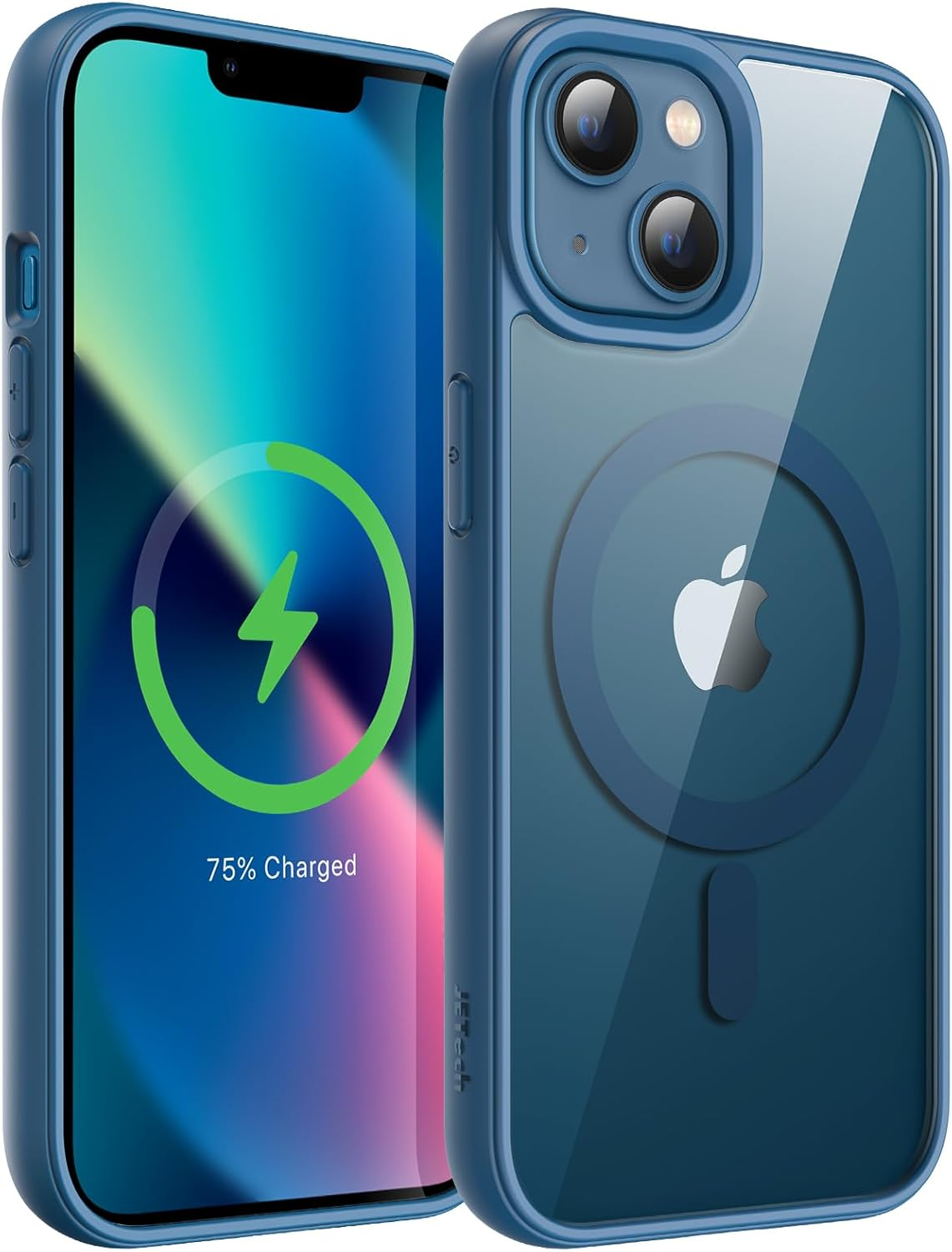 Jetech Magnetic Case for Iphone 13 6.1-Inch Compatible with Magsafe, Shockproof Phone Bumper Cover, Solid Color Matte TPU Frame, Anti-Scratch Clear Back (Green)