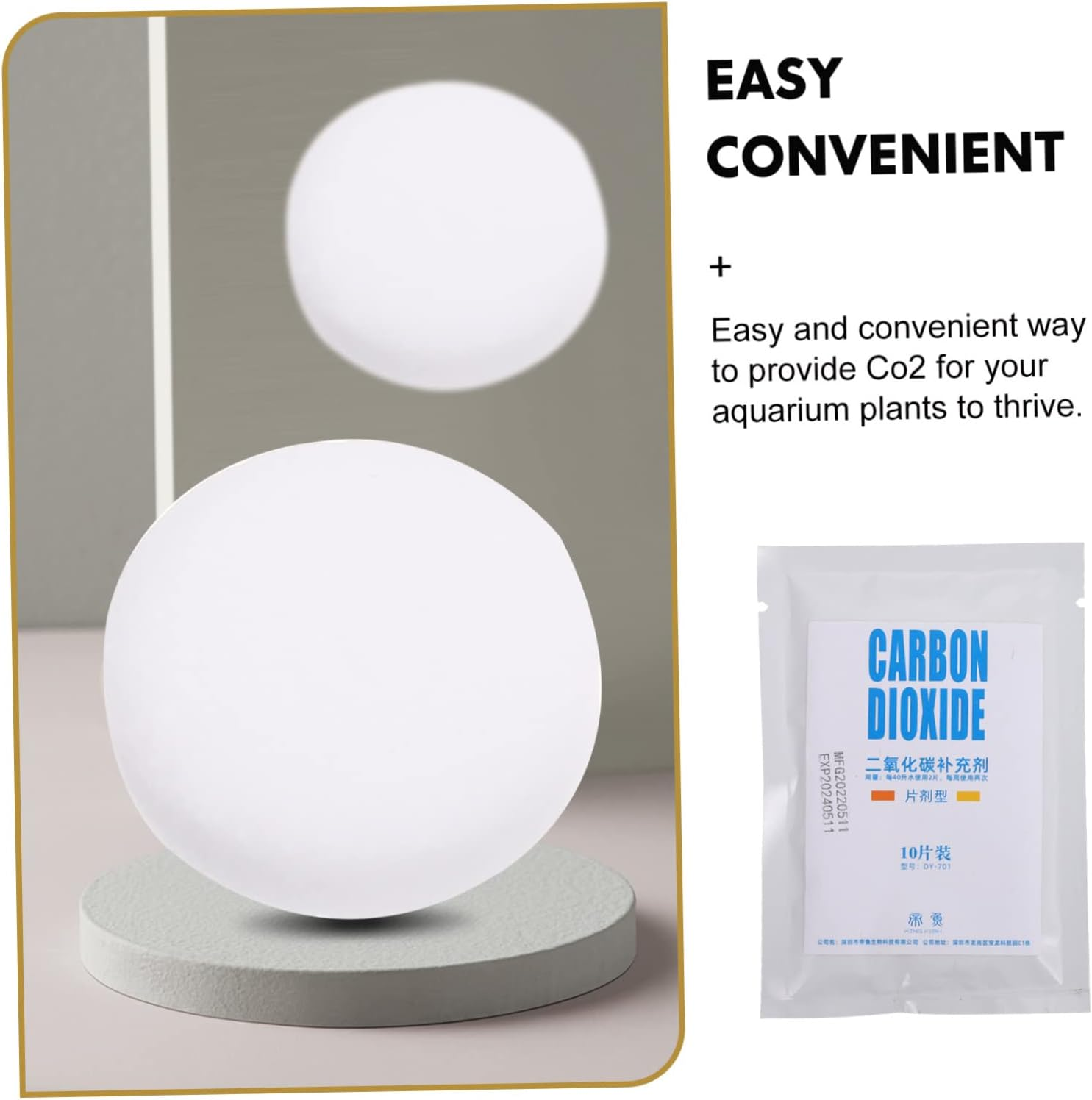 Housoutil 2 Aquarium Plant Fertilizer Tablets Natural Material CO2 Supplement for Fish Tank Water Grass No Odor Aquarium Accessory Supplies