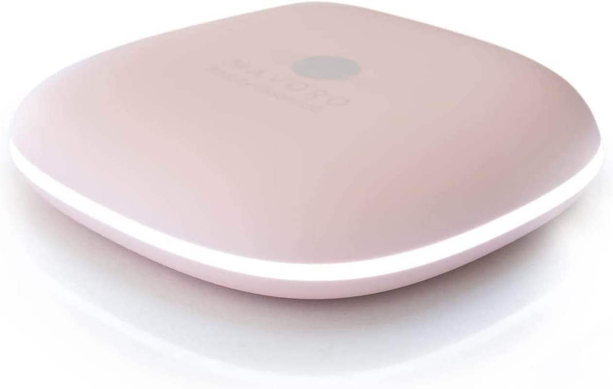 Mavoro LED Lighted Travel Makeup Mirror | 1X/10X Magnification| Rechargeable USB-C | Pocket & Purse Portable Lighted Travel Makeup Compact Mirror, Touch Sensor (Heavenly Pink)