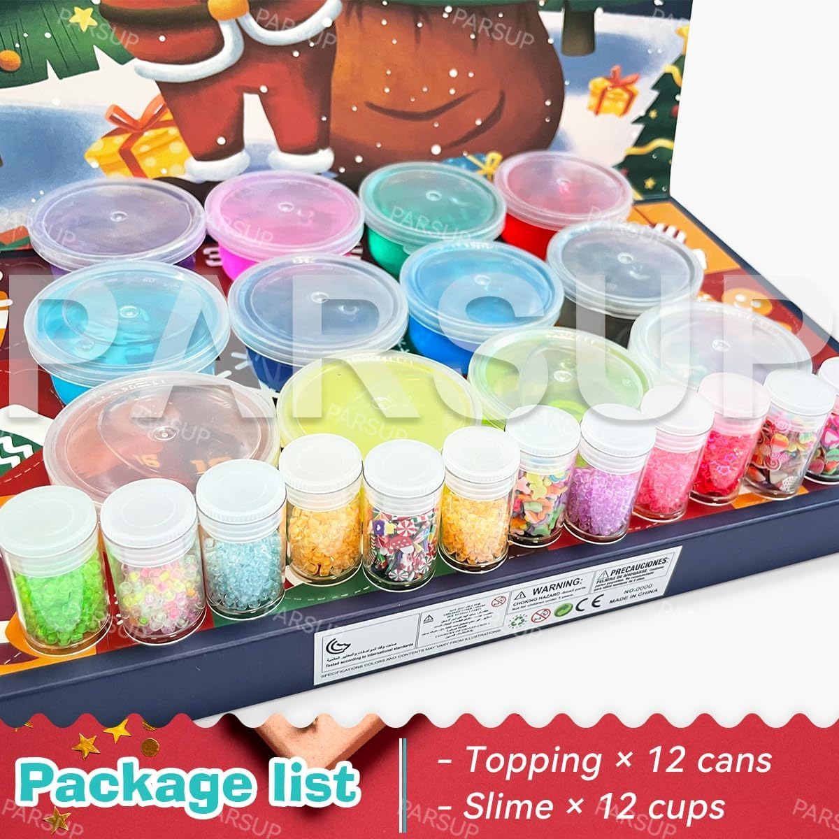 2025 Christmas Slime Advent Calendar for Kids, Crystal Fidget Holiday Surprise Gift Set, 24 Days Christmas Countdown Calendar Xmas Toys Gifts Boys Girls Toddler Party Favors Christmas Stocking image number 4