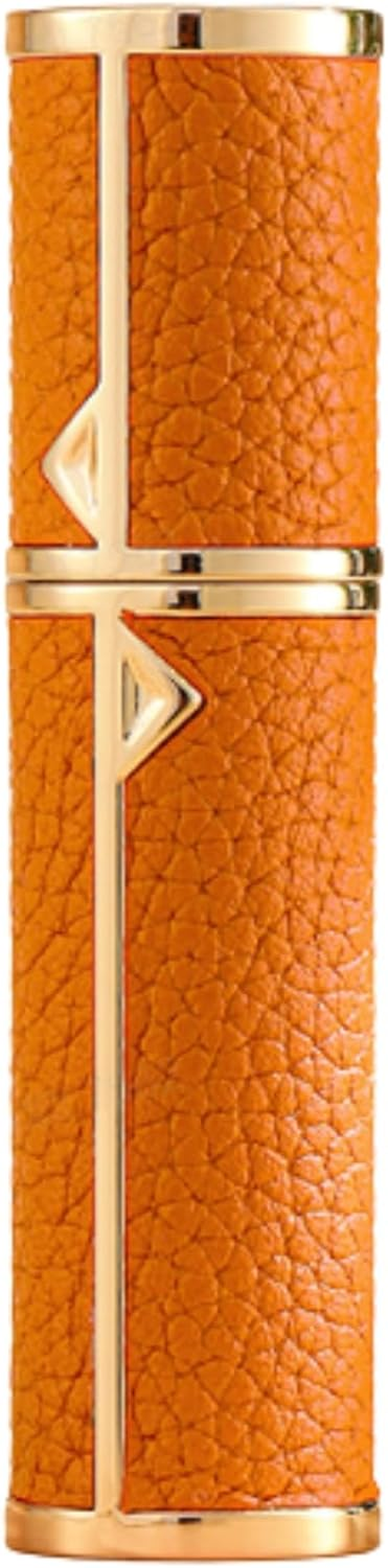 ASADAYS Magnetic Luxury Leather Perfume Atomiser 8ML Travel Refillable Spray Bottle with 5-Second Refill & 3-5 Days Scent Retention Ultra-Portable for Handbags (St-Black-5Ml)