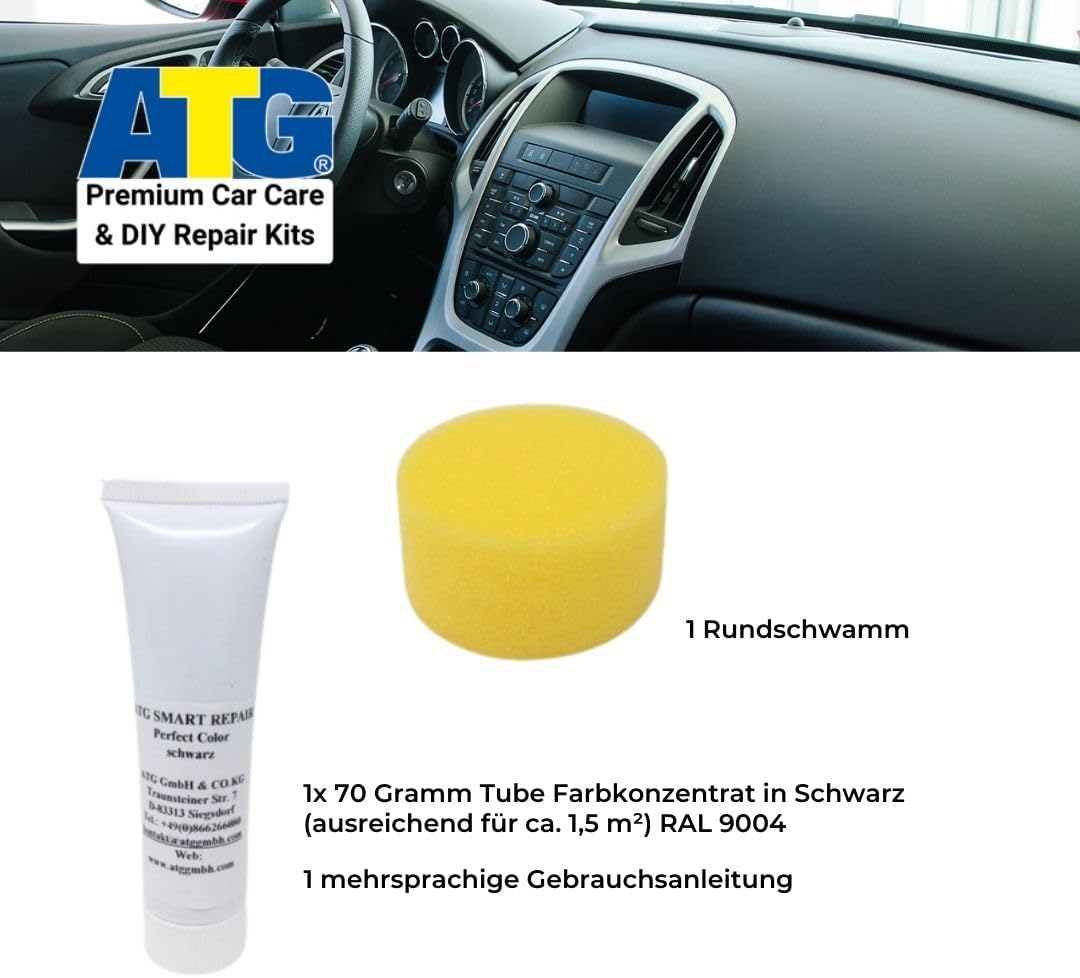 ATG Plastic Paint, Perfect Colour, Plastic Colour Black, Colour for Plastic Exterior, Bumper, Black, 2 Piece Set image number 6