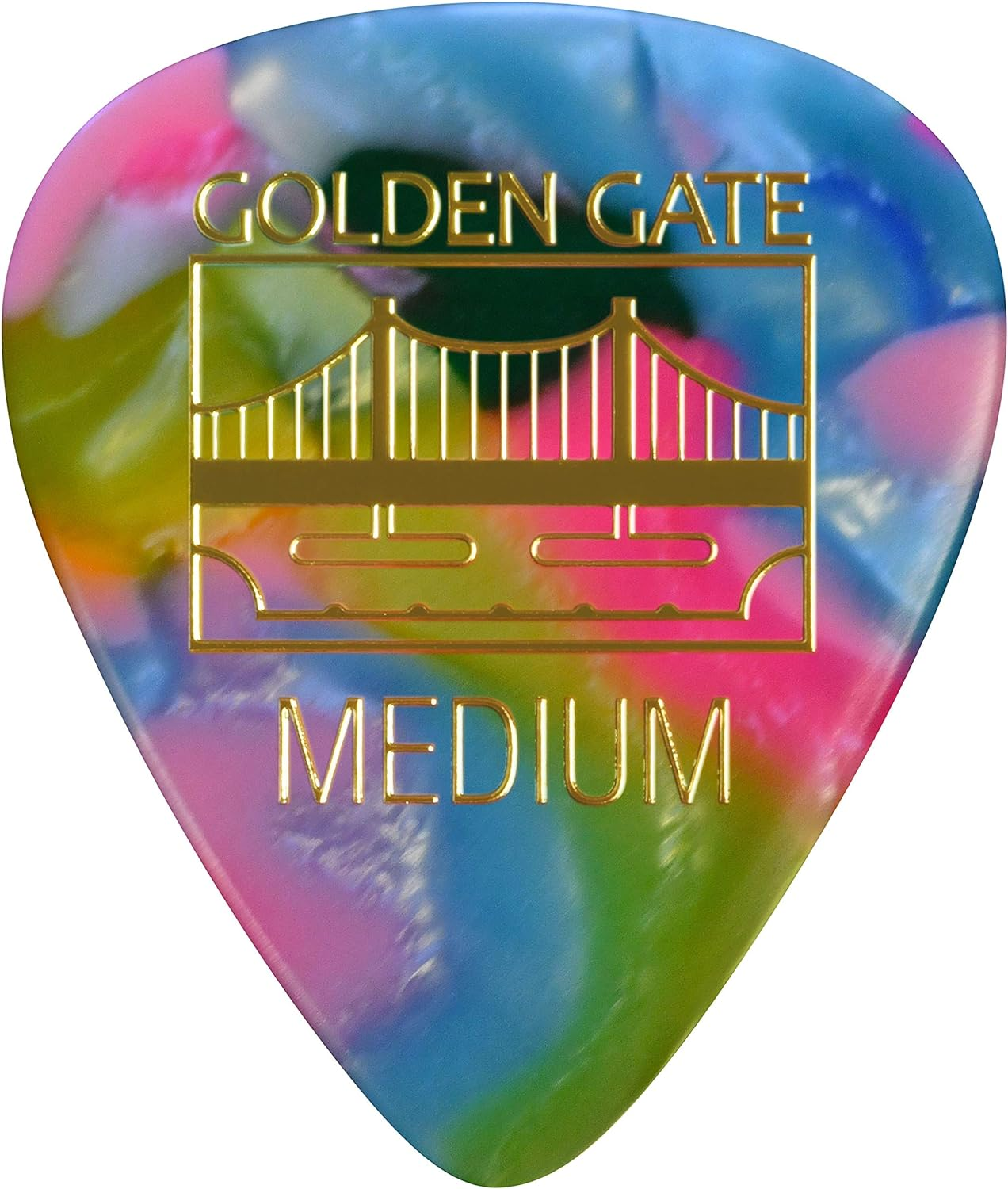 Golden Gate MP-447 Deluxe Flat Pick &ndash; Sideman &ndash; Medium &ndash; Clown Barf &ndash; Dozen image number 2