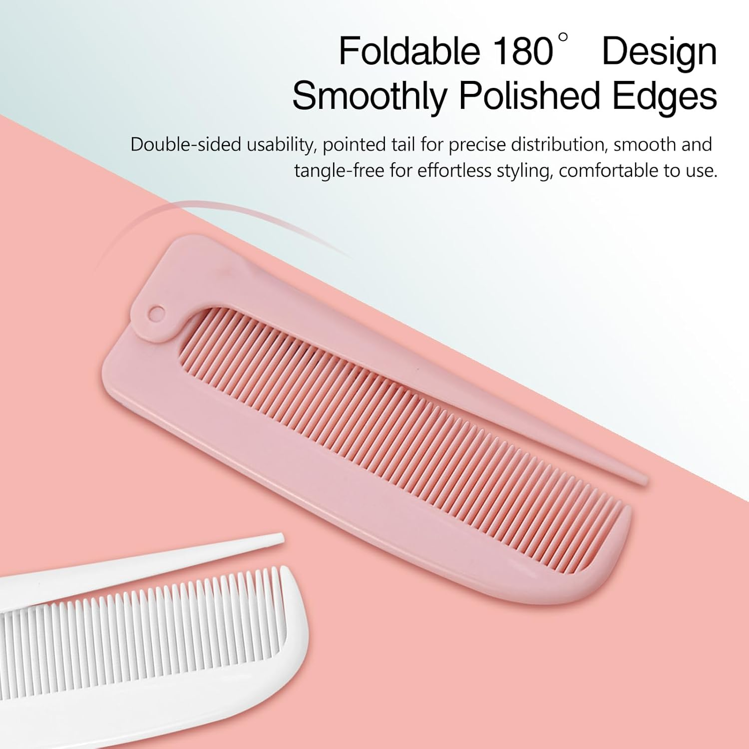 Hair Parting Combs - 4-Piece Rat Tail Folding Detangling Travel Styling Combs for Braids & Hair Styling image number 3