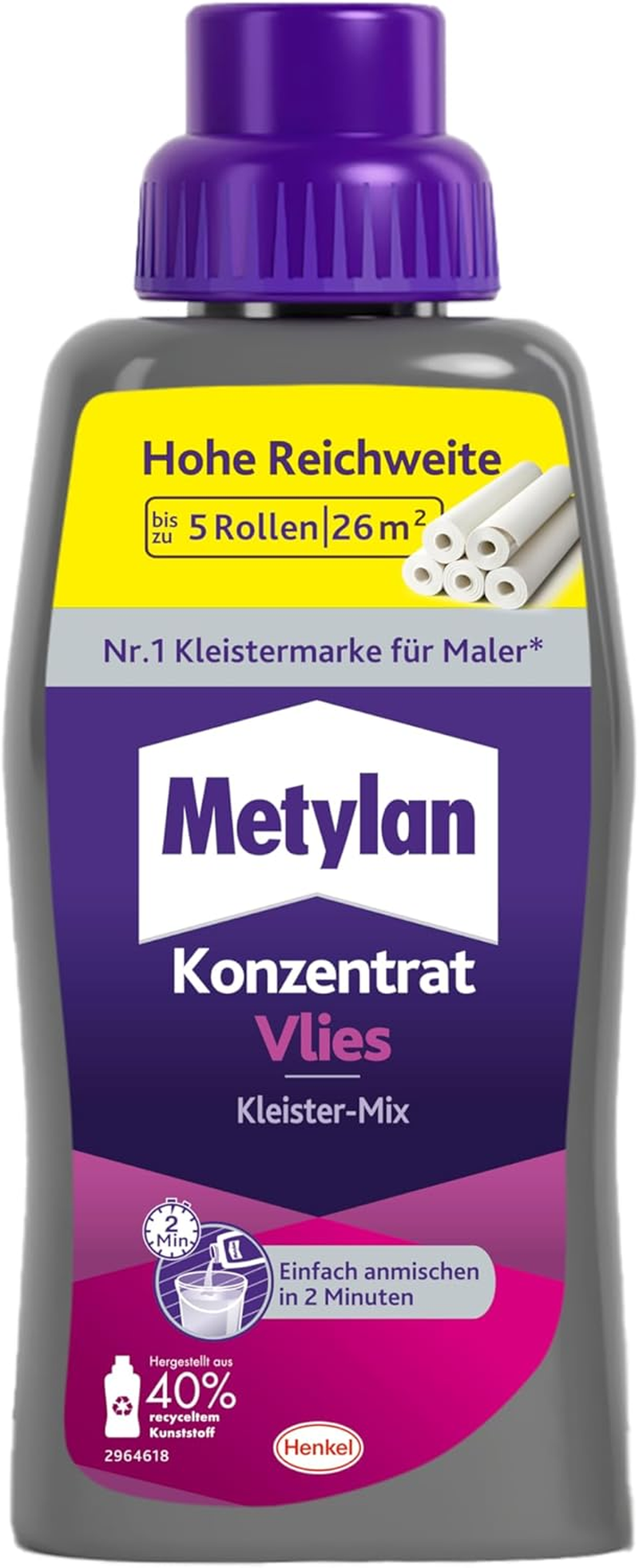 Metylan Non-Woven Ready Paste Concentrate, Wallpaper Paste for Non-Woven Wallpaper, Strong & Quick Mixable Paste for Immediate Use, 1 X 500 G image number 4