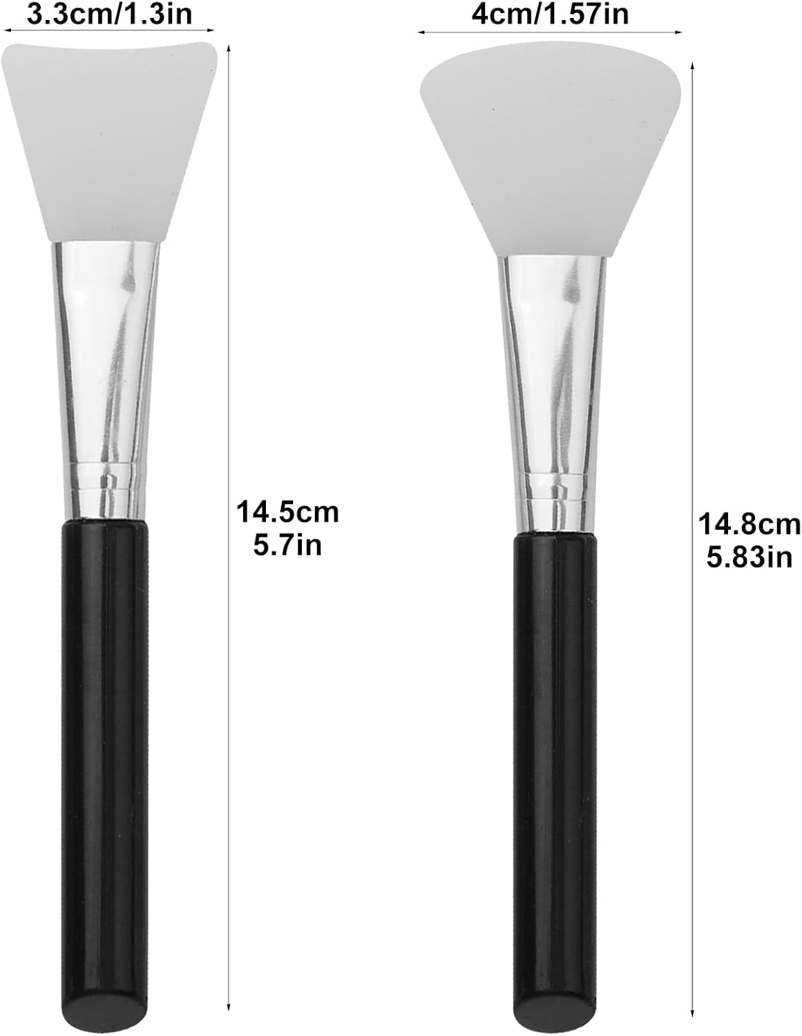 2 Pcs Silicone Face Mask Brush Mask Beauty Tool for Facials Mud Masks DIY Modeling Masks Body Lotion and BB CC Cream(Color:Black) image number 5