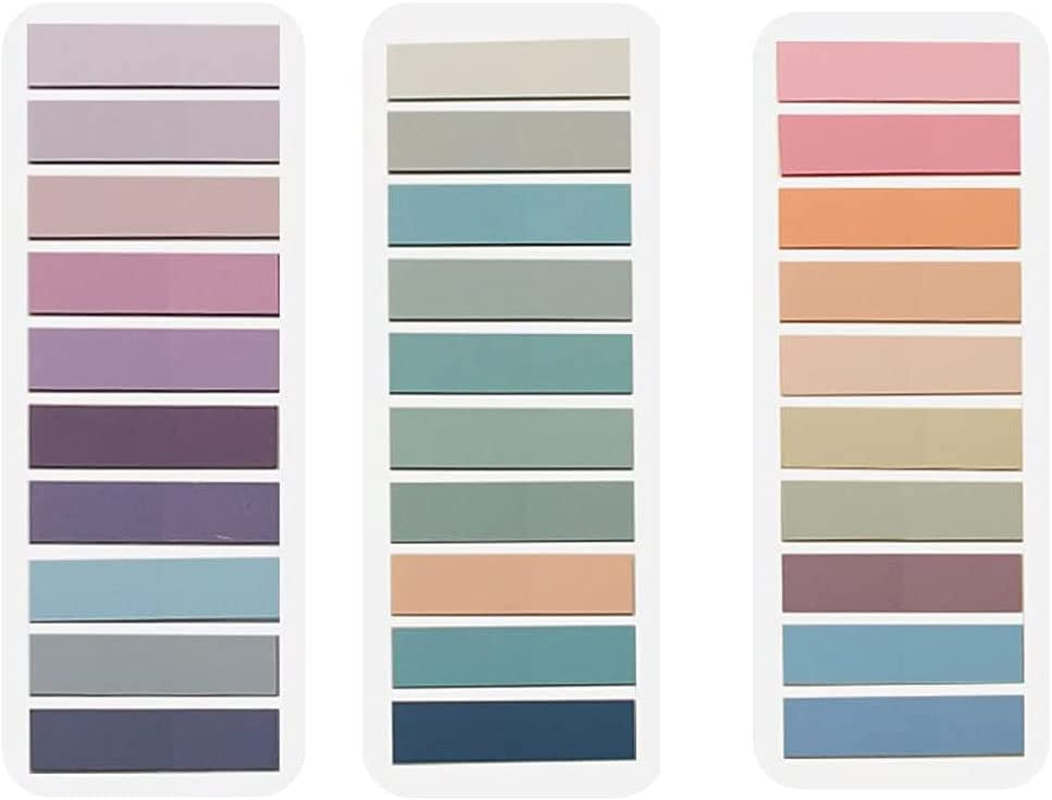 3Pack 600Pcs(10Colors&200Pcs/Pack) Sticky Tabs,Transparent Sticky Notes,Morandi Book Page Tabs Index Tabs, Writable Flag Tabs Stickers for Reading Notes, Sticky Note Tabs image number 1