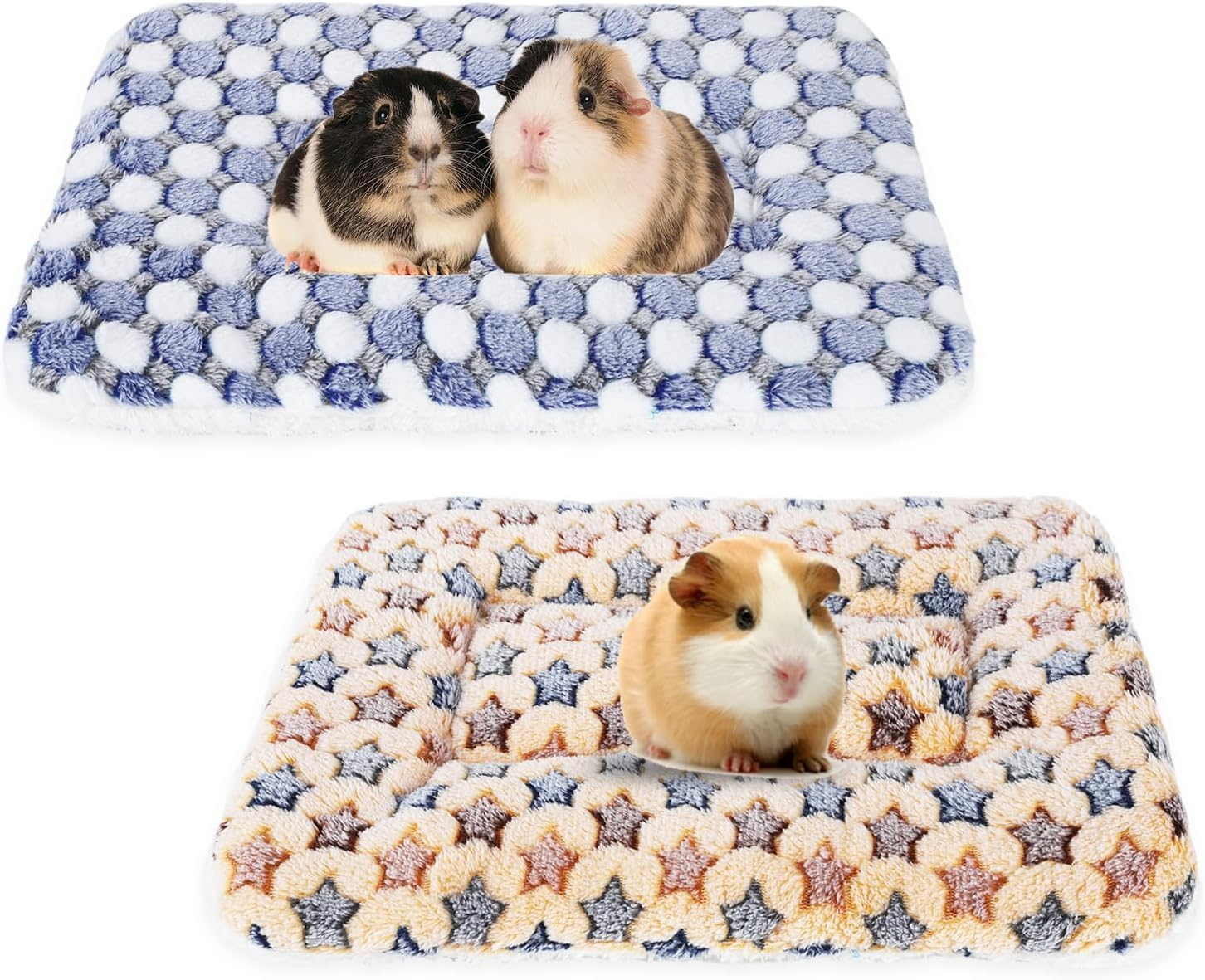 2 Pcs Small Animal Plush Bed Mat 35X27Cm Washable Guinea Pig Bed Mat Fluffy Guinea Pig Bedding Mat Sleeping Pad for Bunny Hamster Guinea Pig image number 4