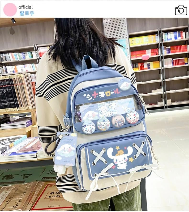 GDFENDU Kawaii Backpack with Keychain,17In 3D Printed Casual Sports Bag Outdoor Youth High Capacity Schoolbag. - B image number 3