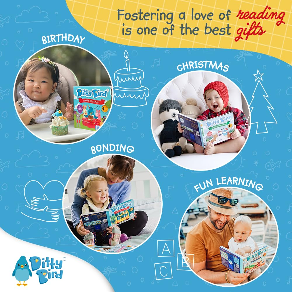 Ditty Bird ABC Fun Alphabet Interactive Sound Book for Toddlers 1- 3 Musical Books for Preschoolers Early Learning Toy image number 1