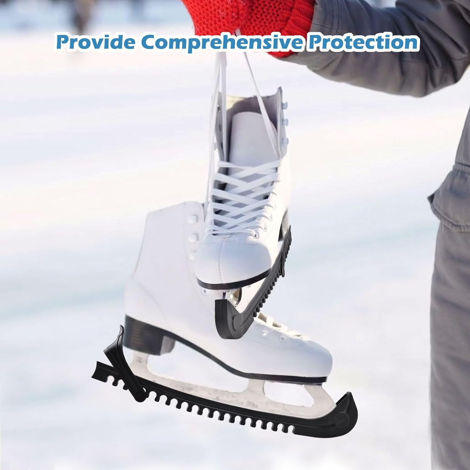 Ice Skate Guards, Hockey Skate Guards, Figure Skate Blade Guards, Hockey Stick Blade Protector for Ice Skating Shoes, Ice Hockey Skates Blade Covers, Ice Skating Accessories for Kids Adults image number 5