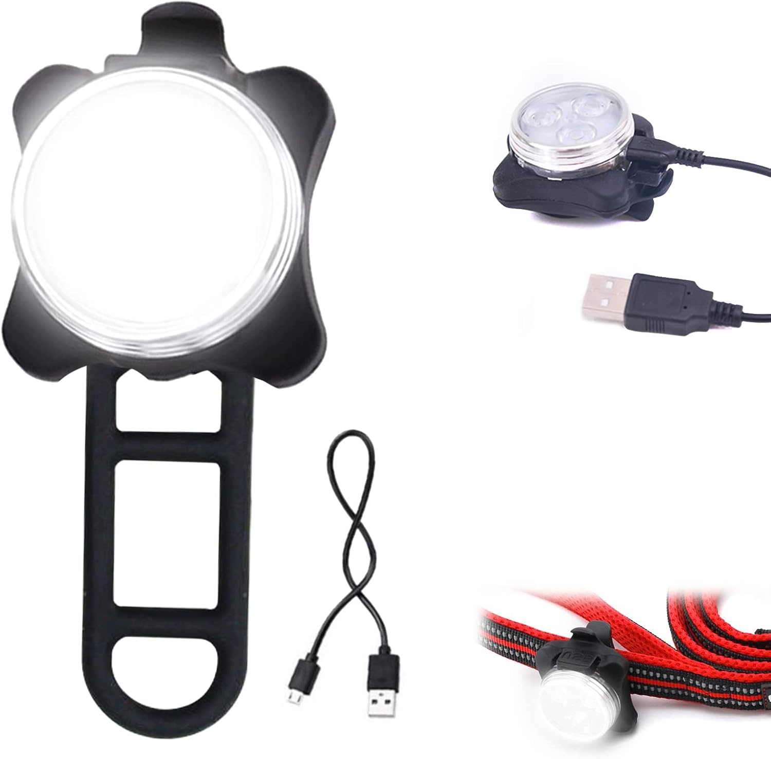 Dog Collar Lights for Night Walking, LED Collar Charm, Dog Night Light, Pet Safety Light for Outdoor, 4 Light Modes, IPX4 Waterproof, USB Rechargable