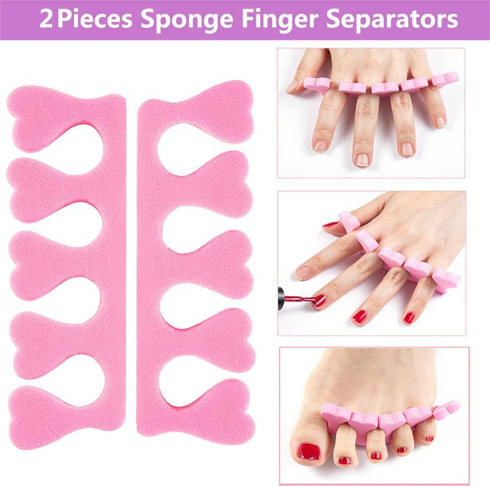 Reelau Nail Polish Gel Remover Tools Kit, 118 Pieces Polish Remover Including Finger Nail Clips,150Ml Nail Polish Remover Bottle,Nail Remover Cotton Pad, Nail Dust Brush,Sponge Finger Separators image number 4