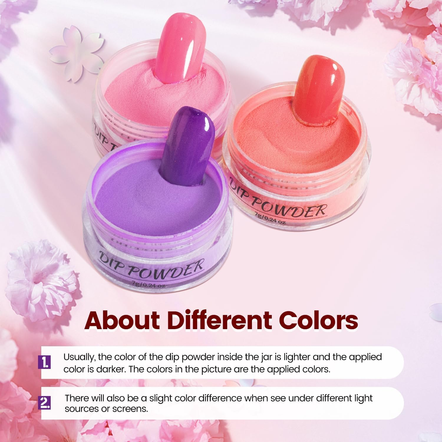 JODSONE 56 Color Dip Nail Powder Starter Kit 60 PCS Blue Red Popular Acrylic Dipping Powder Professional Set with Base Top Coat Activators as Gift for Girls and Women image number 1