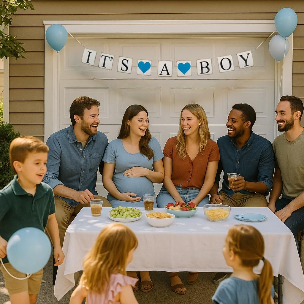 Its a Boy Banner - Boy Baby Shower Sign & Decor for Baby Boy Sprinkle Shower & Birthday Party Favors image number 5