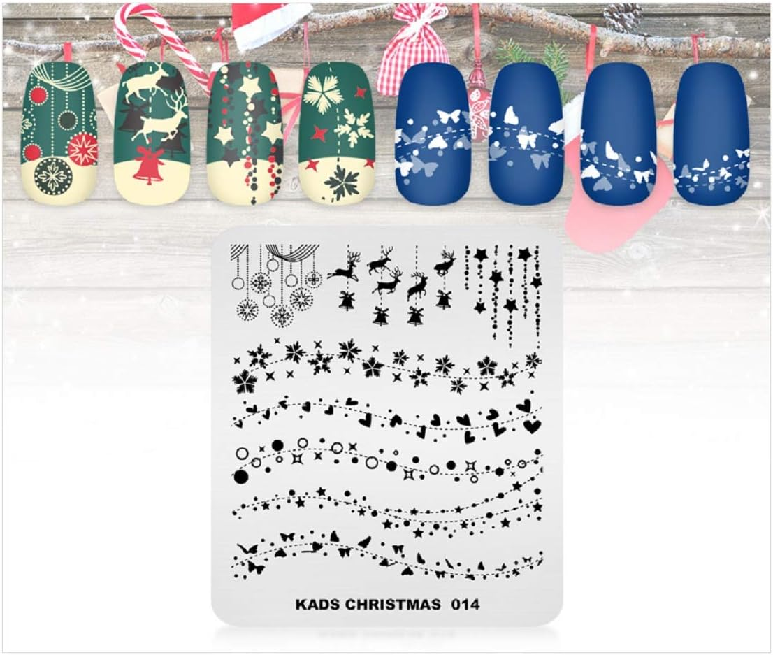 Rolabling Nail Stamping Plate Christmas Cute Stamp Plate for Nail Art Stamping Image Template Manicure Stencil DIY Tools(Ch014) image number 6