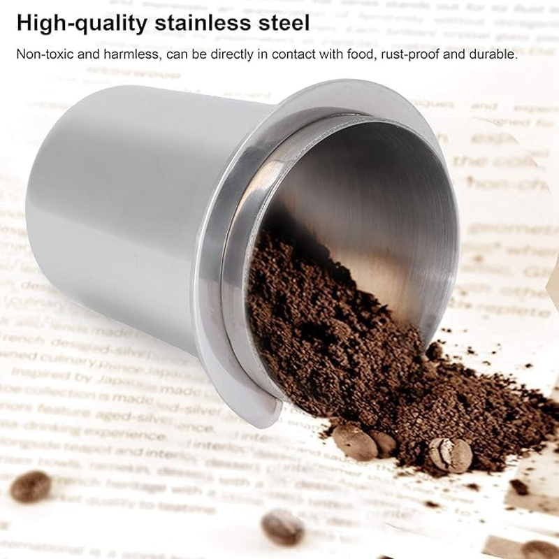 Coffee Dosing Cup, Coffee Machine Powder Cup, Stainless Steel Espresso Coffee Powder Feeder Part, Coffee Grinder Powder Cup Compatible with 51/54/58 MM Portafilter, Coffee Machine Accessory (51MM) image number 3