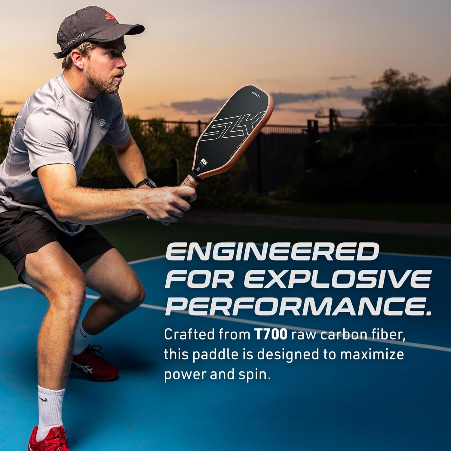 Selkirk SLK Halo Pickleball Paddle | Raw Carbon Fiber Pickleball Paddle with a Rev-Core Power Polymer Core | Pickleball Rackets Made in the USA | the Pickleball Paddle Designed for Ultimate Spin & Consistency image number 4