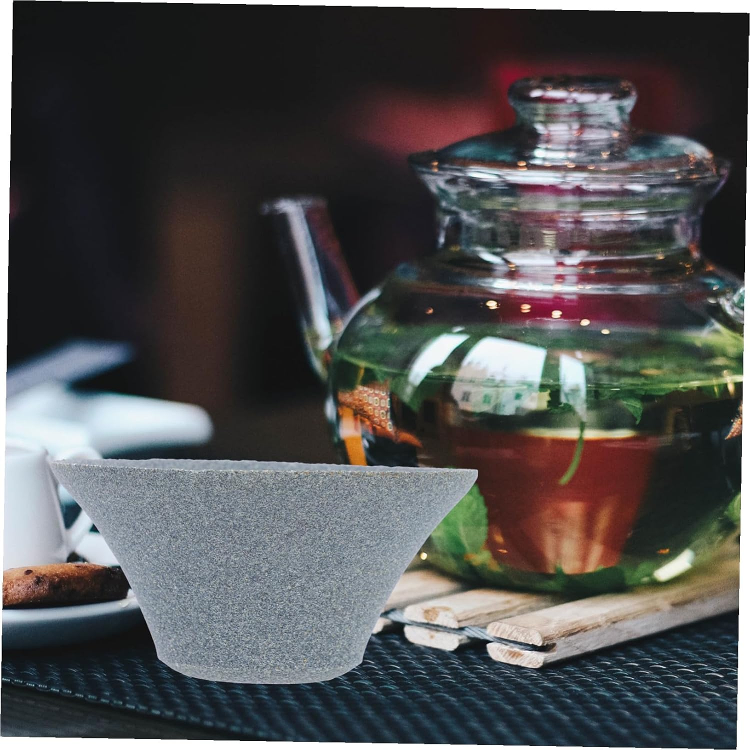 OSOLADY Ceramic Loose Tea Strainer Tea Filter Cup Coffee Filter Kitchen Tool and Coffee Brewing image number 5