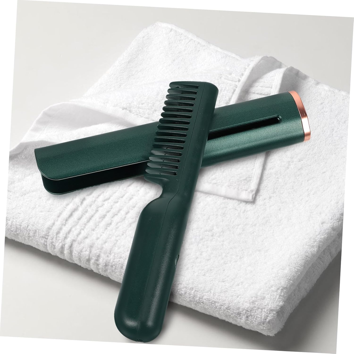 DECHOUS Hair Straightening Comb with Quick Heat for Home and Travel Suitable for All Hair Types Including Curly and Thick Compact USB Rechargeable Styling Brush for Smooth Silky Finish image number 4