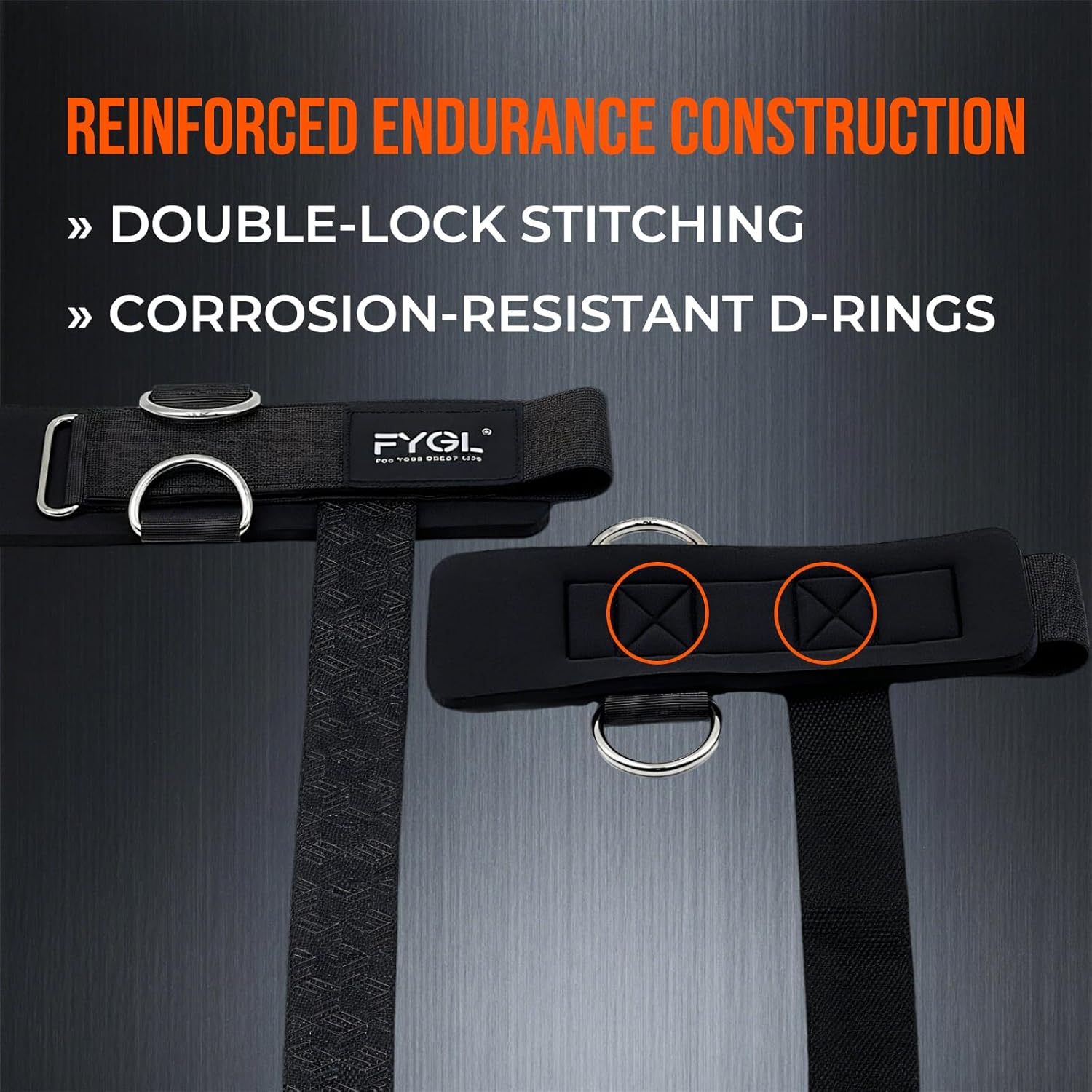 FYGL Double D Ring Weightlifting Straps: 7Mm Neoprene Padding & Anti-Slip Grip for Deadlifts, Cable Machines - Adjustable Fit for Men & Women image number 4