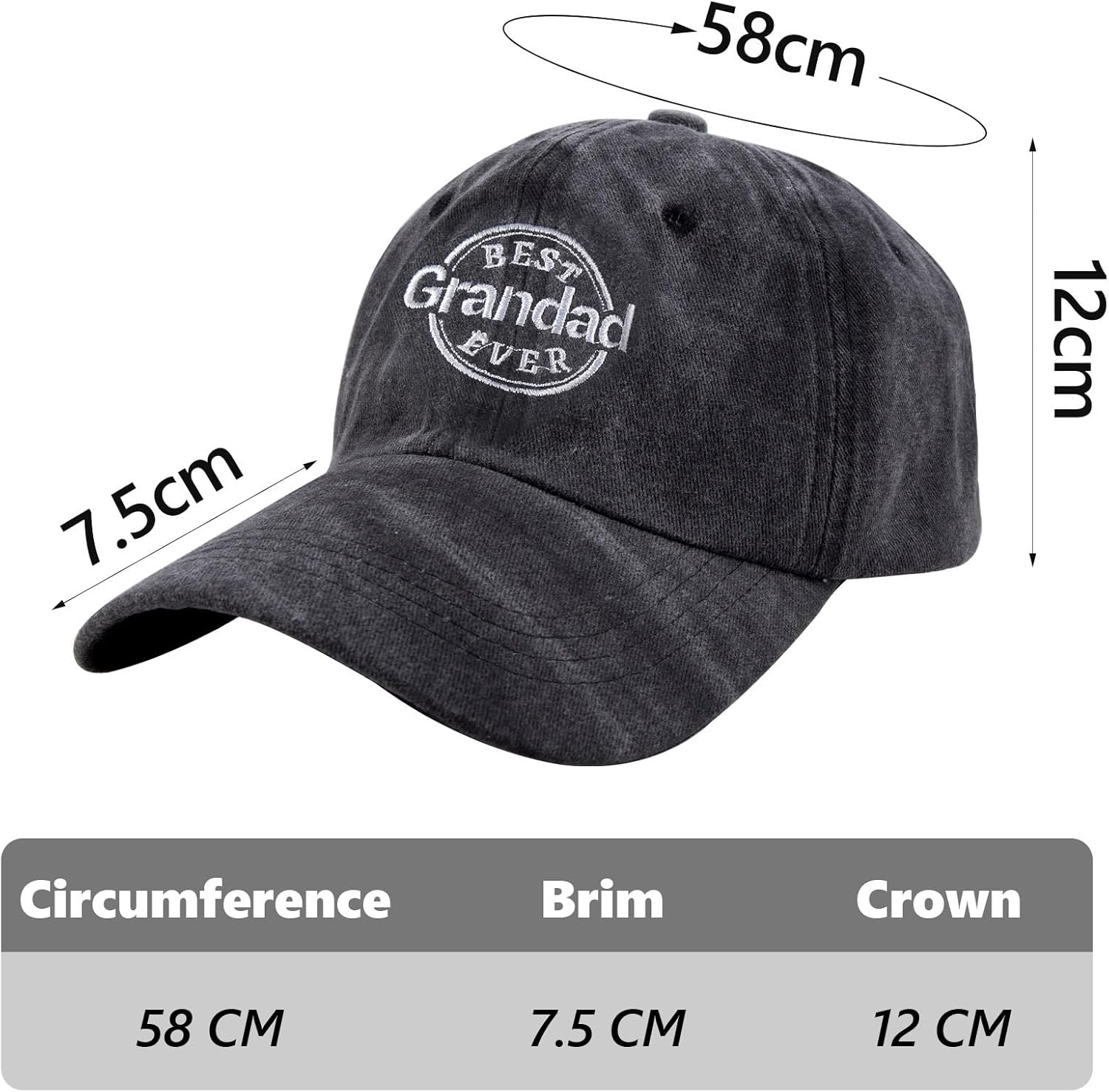 Belillpipi 30Th/40Th/50Th-70Th/80Th Birthday Cap for Men/Women - Dad/Grandad Gift | 1945-1995 Cap, Cotton Baseball Cap image number 2