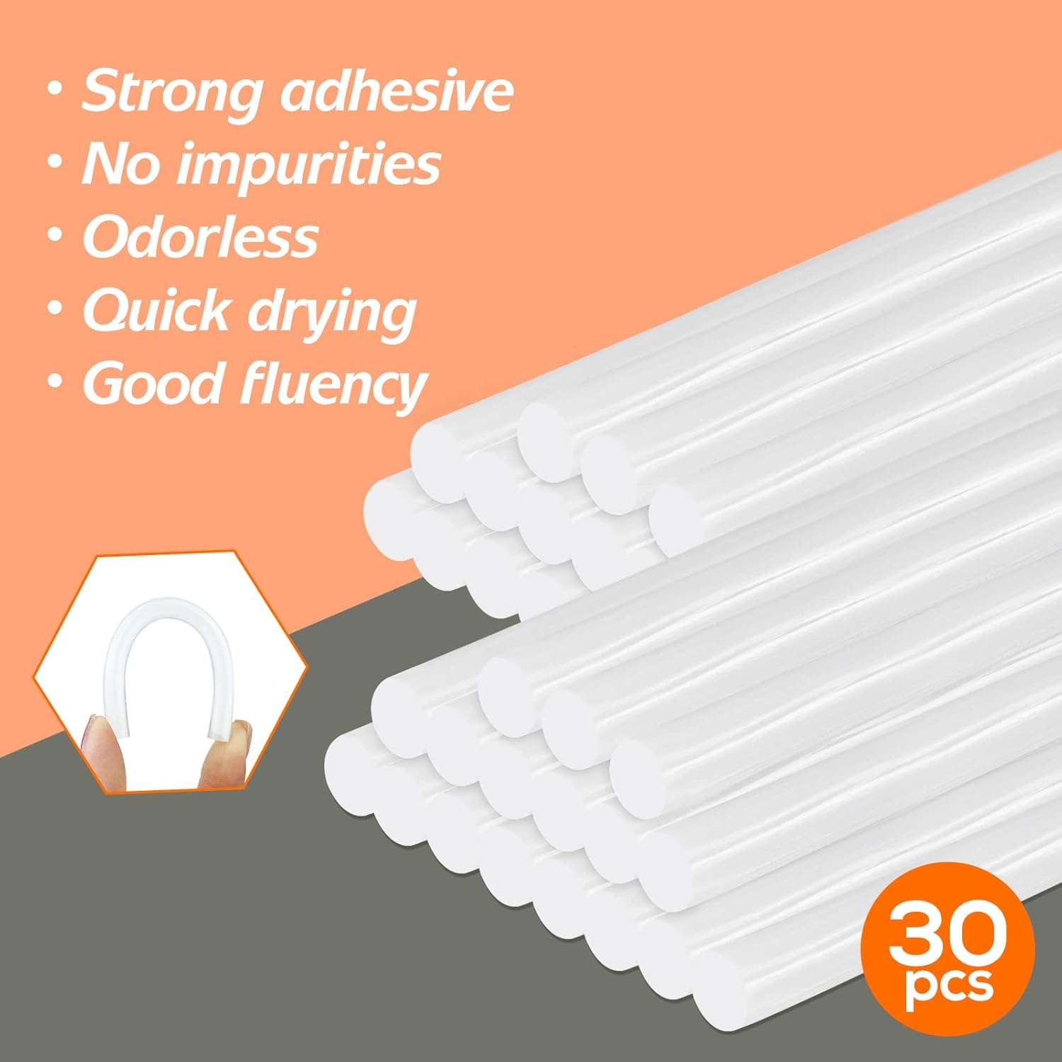 Krightlink Hot Glue Gun Kit with 30 Glue Sticks, Fast Preheating Hot Melt, High Temp for School Crafts DIY Arts and Quick Home Repairs (20W) image number 5