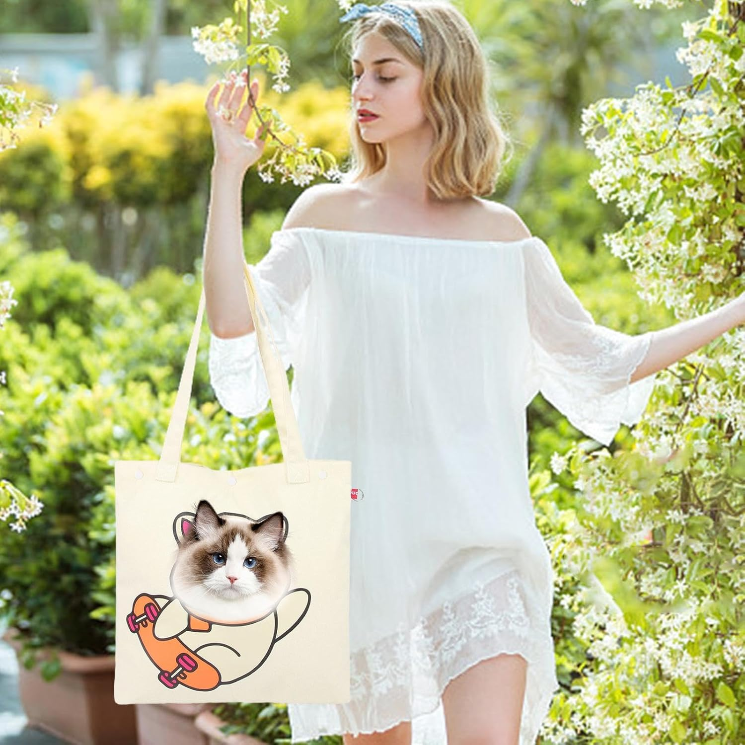 Pet Canvas Shoulder Carry Bag,Small Dog Carrier Sling - Pet Carrier for Small Dogs and Cats, Outdoor Dog Tote Bag for Shopping Camping - Yellow image number 3