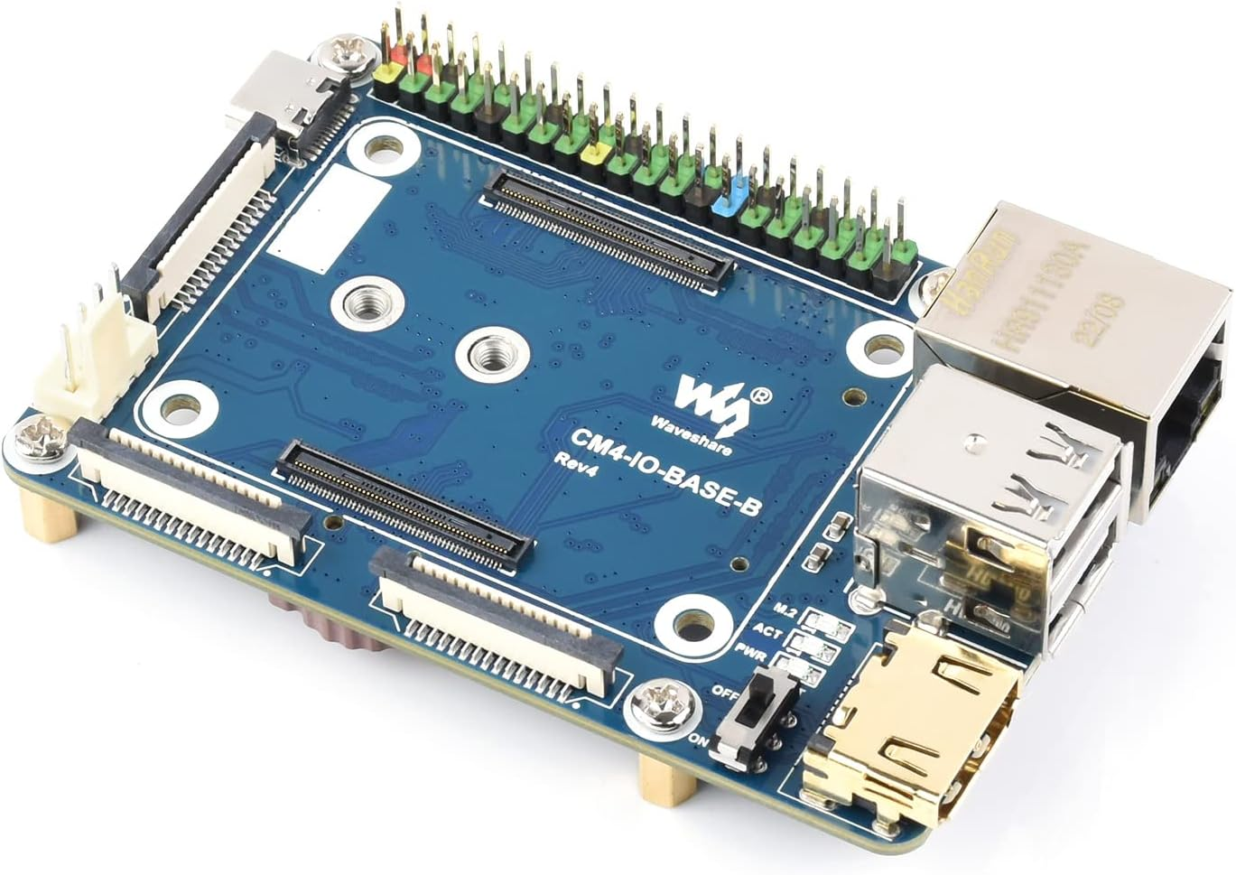 Waveshare Mini Base Board Type B Designed for Raspberry Pi Compute Module 4, Only CM4-IO-BASE-B Base Board Included