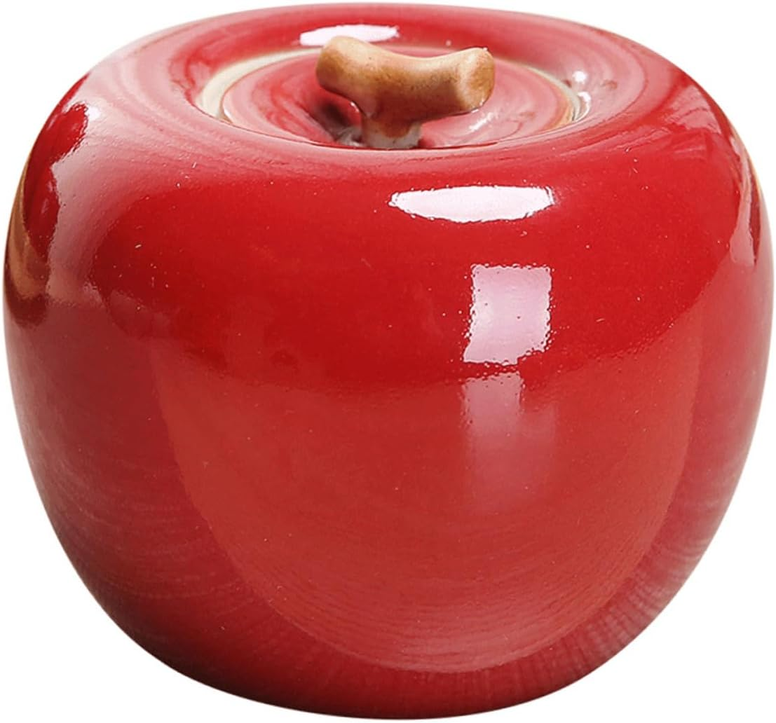 GRIRIW Apple Tea Can Ceramic Tea Jar Storage Container for Restaurant Home Container image number 1