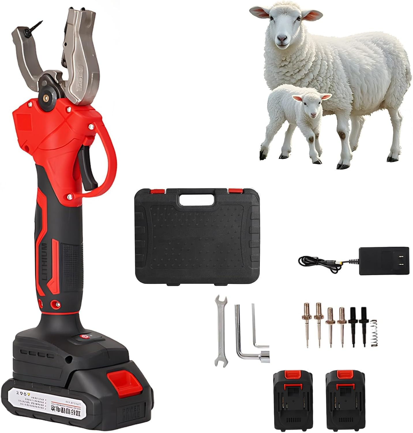 Cordless Tagger & Livestock Tagging Tool,Electric Cow Ear Tagger,Removable Battery,Cattle Battery Operated Ear Tagger,For Rapid Marking of Pigs, Cattle and Sheep