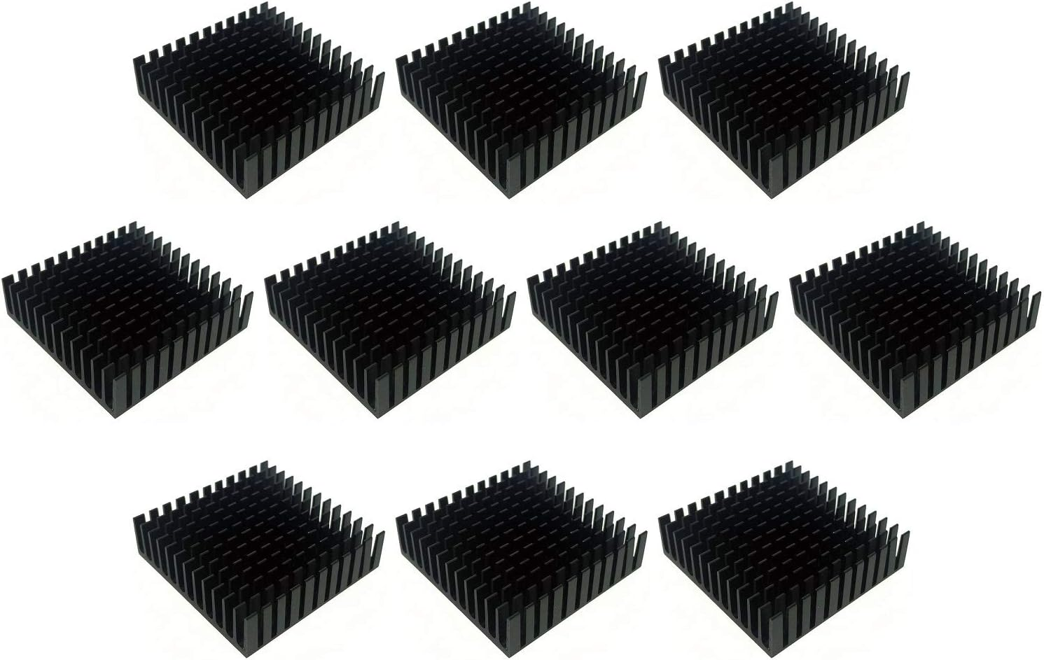 Easycargo 24Pcs 40Mm Heatsink 40X40X11Mm, Aluminum Cooler Heat Sink for Cooling 3D Printers, Nema 17, TEC1-12706 Thermoelectric Peltier Cooler 40Mmx40Mmx11Mm (Black 24Pcs)