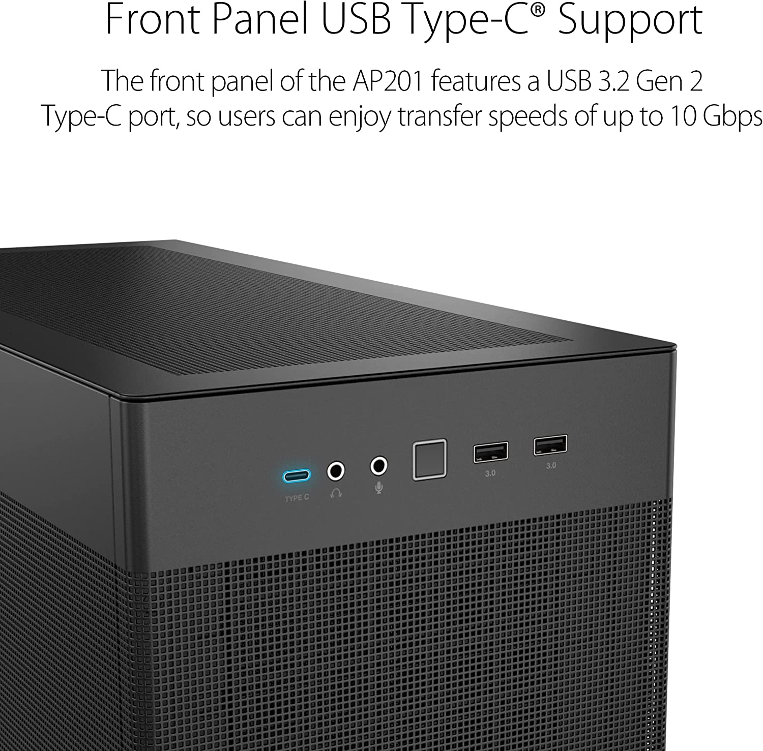 ASUS Prime AP201 (Black) Is a Stylish 33-Liter Microatx Case with Tool-Free Side Panels and a Quasi-Filter Mesh, with Support for 360Mm Coolers, Graphics Cards up to 338Mm Long, and Standard ATX Psus image number 4