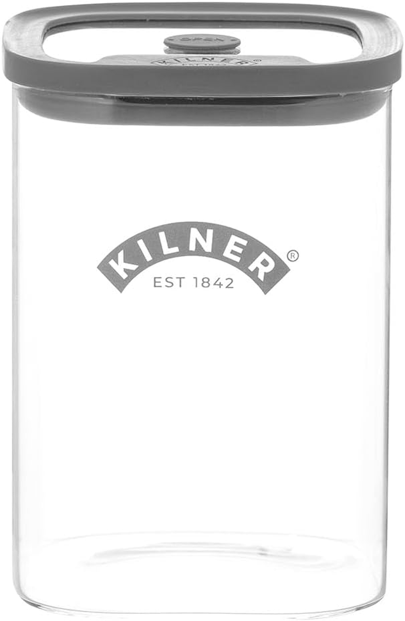 Kilner Fresh Storage Jar 1 Litre Glass Food Container with Vacuum Seal Lid | Bpa-Free Glass | Airtight, Stackable, Easy-Pour Design | Ideal for Tea, Coffee, Sugar & More image number 3