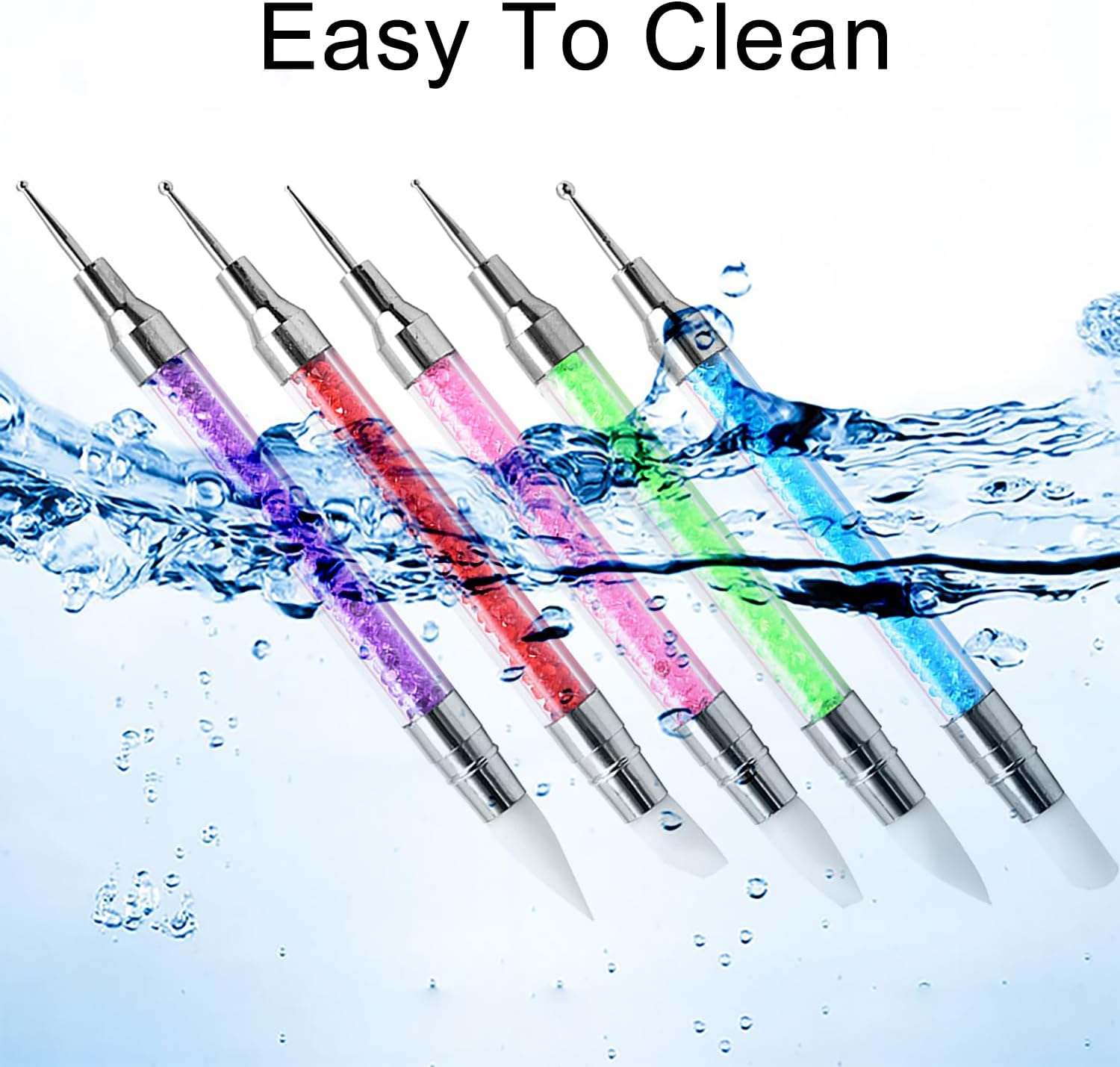 Icovalescent 5 Pieces Gel Nail Brushes, Nail Art Brushes Gel Sculpture Pen Pencil Tool for Nail Art Design Decoration Kit image number 1