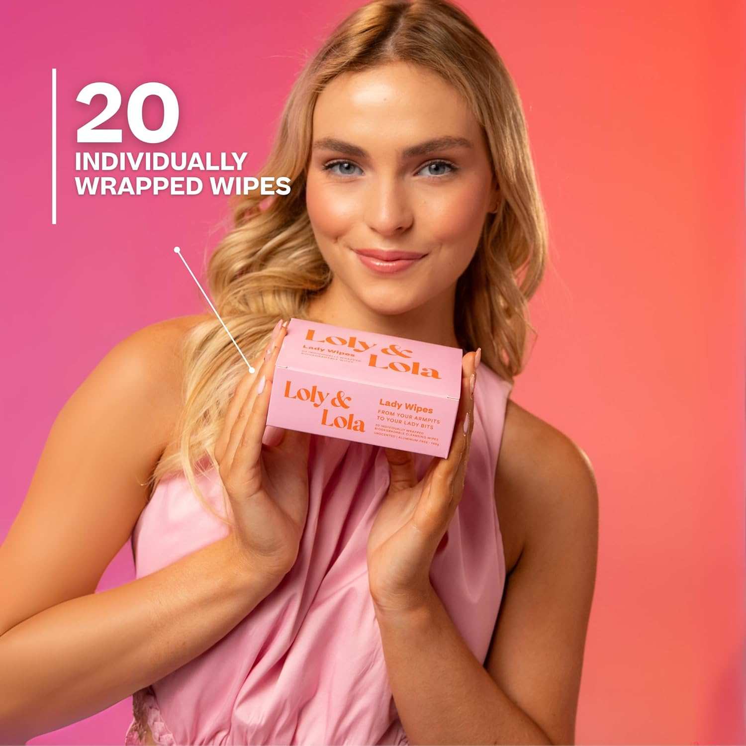 Lady Wipes &ndash; Individually Wrapped Biodegradable Body Wipes | Travel-Friendly, Hypoallergenic & Ph Balanced (5&ndash;6) | Fragrance-Free | for Sensitive Skin | Gym, Period & Everyday Freshness. image number 5