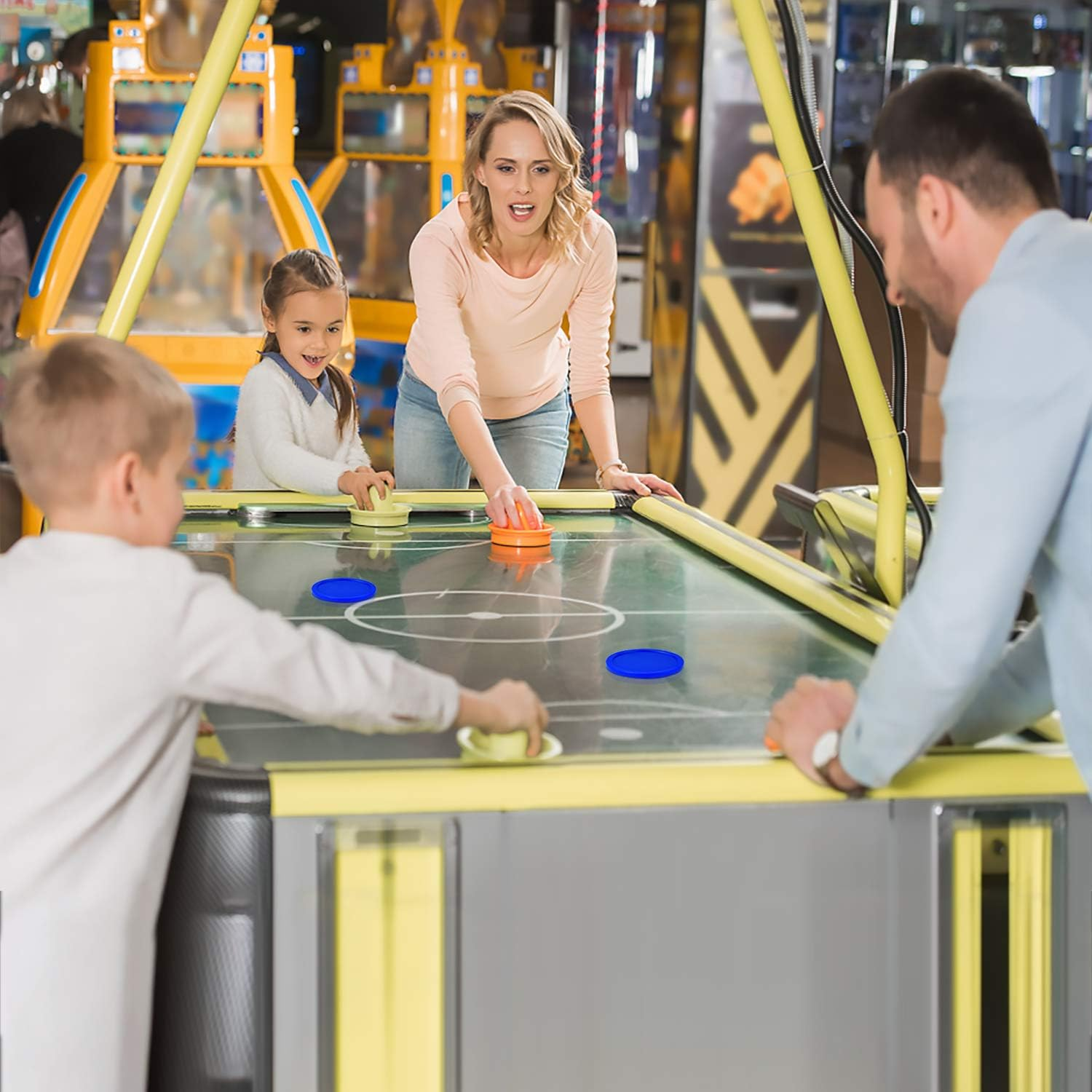 Coopay 12 Pieces Home Air Hockey Pucks 2.5 Inch Heavy Pucks for Game Tables Equipment Accessories, 13 Grams - Blue image number 4