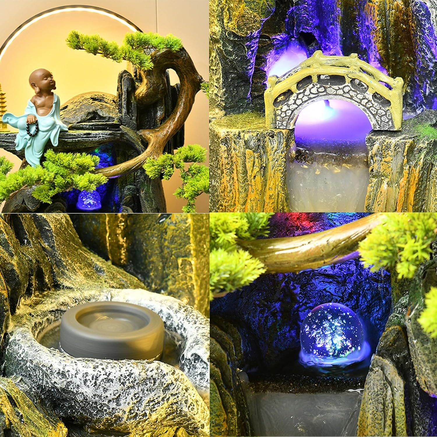 Outdoor Fountain Circulating Water Fish Pond Fountain Decoration Living Room Feng Shui Ball Courtyard Garden Landscaping(Medium)