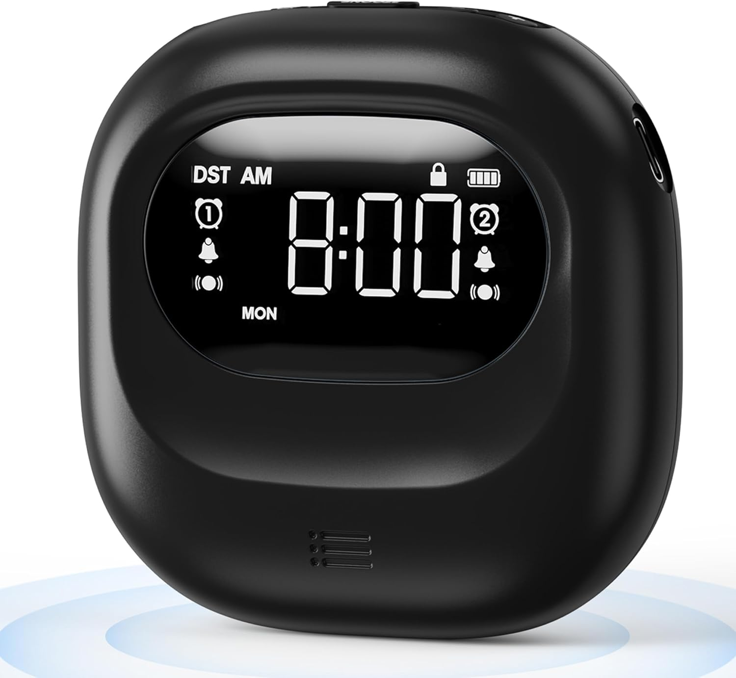 Roxicosly Vibrating Alarm Clock under Pillow,Portable Travel Alarm Clocks Battery Powered,Digital Loud Alarm Clock with 3 Vibrating & Wake-Up Modes,Dual Alarm,Snooze,Dst,Weekday/Weekend (Black)