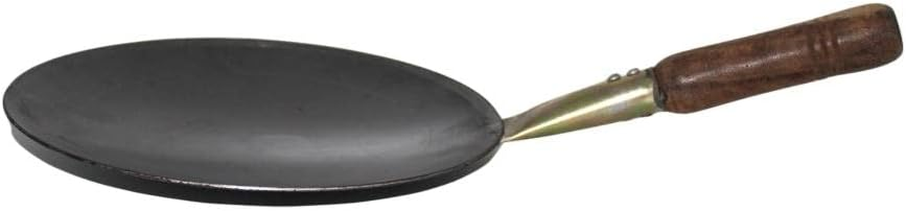 24 CM Pure Iron Concave Tawa with Unique Smooth Edges Metal Spoon Friendly Wooden Handle Perfect for Roti & Chapati image number 4