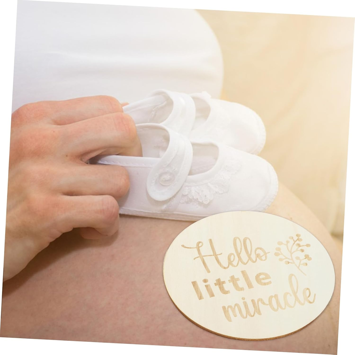 11Pcs Wooden Pregnancy Weekly Milestone Markers Growth Tracker Cards Photo Props for Pregnant Journey image number 6