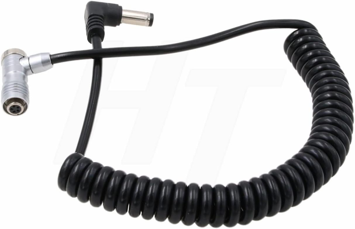 Hangton 12V DC to 5 Pin Power Cable for Portkeys LH5H LH5P Monitor, Coiled Right Angle 5P image number 6