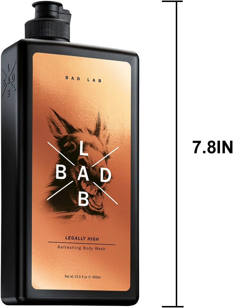 Bad Lab Legally High Antibacterial Body Wash for Men - Cool, Re-Energises, Fresh Feeling Suitable for All Skin Types (13.5 Oz)