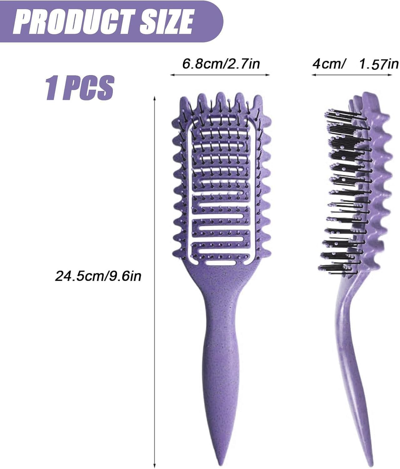 Curl Defining Brush, Curl Hair Brush, Curl Define Styling Brush, 2025 New Vented Hair Brush, for Combing and Shaping Men'S and Women'S Curls to Reduce Pulling 2Pcs image number 5